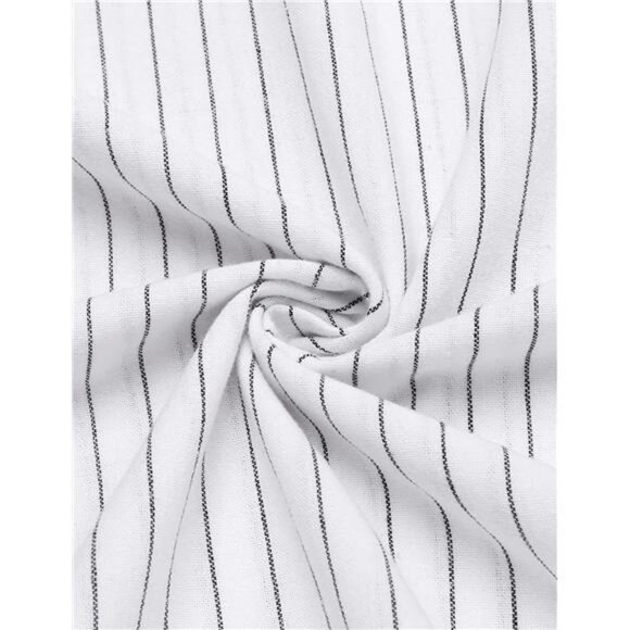 Men's Cotton Linen Henley Shirt Long Sleeve Hippie Casual Beach T Shirts - Picture 6 of 7